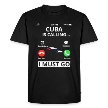 Drapeau de Cuba Caraïbes Vacances Cuba Voyage La Havane - T-shirt Premium bio Homme - noir - Devant - Nico (187cm)