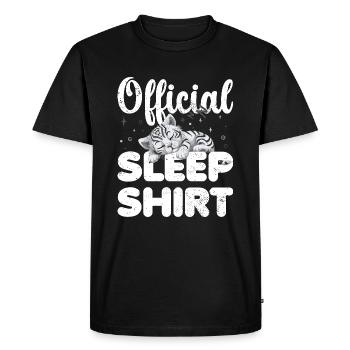 White Tiger Chemise de nuit officielle Lazy Relax - T-shirt Premium bio Homme - noir - Devant - Nico (187cm)