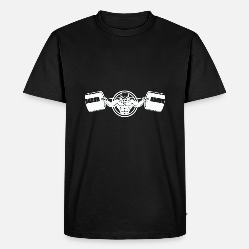 Bodybuilder Hund - Dog - Pitbull - Männer Premium Bio T-Shirt - Schwarz