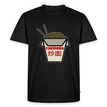 Nouilles chinoises asiatiques - Yakisoba - T-shirt Premium bio Homme - noir - Devant - Nico (187cm)
