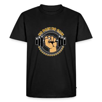 No Pain No Gain - Fitness - T-shirt Premium bio Homme - noir - Devant - Nico (187cm)