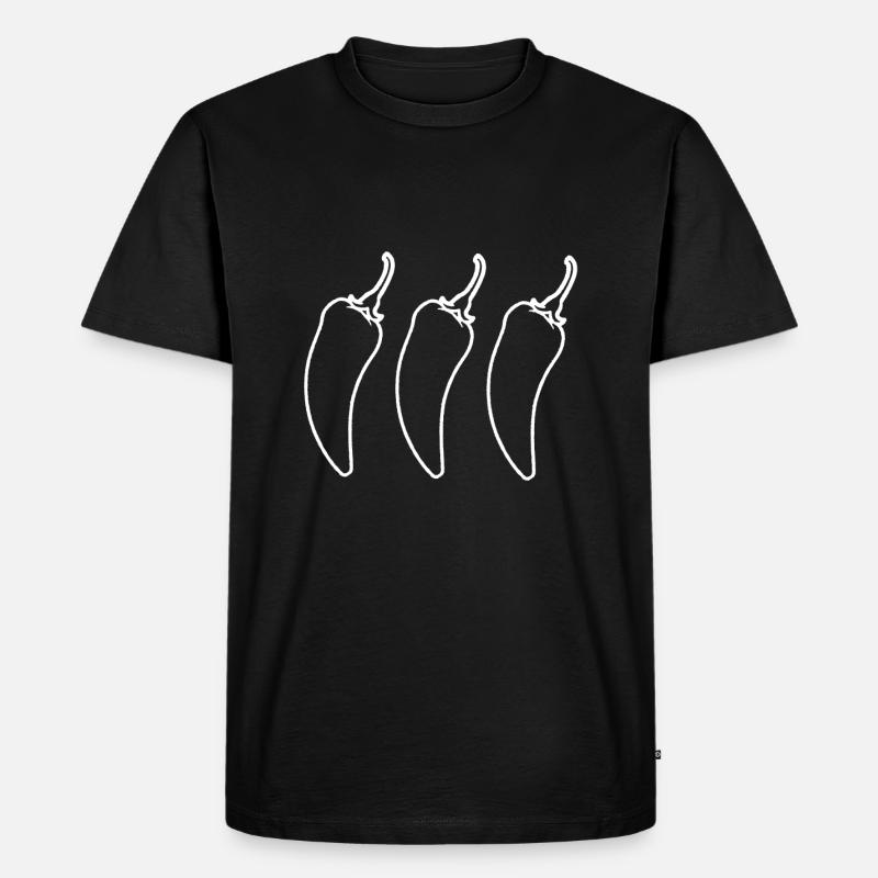 Chilis - Männer Premium Bio T-Shirt - Schwarz