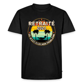 Retraité homme cadeau départ en retraite - T-shirt Premium bio Homme - noir - Devant - Nico (187cm)