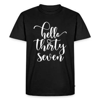 Hello Thirty Seven Cute 37 Years Old Birthday - Men's Premium Organic T-Shirt - black - Front - Nico (187cm)