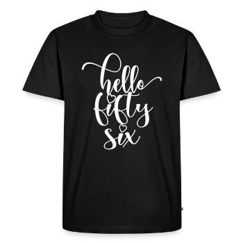 Bonjour Fifty Six Mignon anniversaire de 56 ans - T-shirt Premium bio Homme - noir - Devant - Nico (187cm)