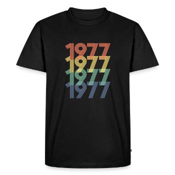 Cool Retro 1977, 45 ans, cadeau de 45e anniversaire - T-shirt Premium bio Homme - noir - Devant - Nico (187cm)