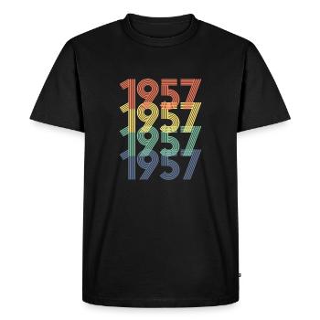 Cool Retro 1957, 65 ans, cadeau de 65e anniversaire - T-shirt Premium bio Homme - noir - Devant - Nico (187cm)