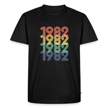 Cool Retro 1982, 40 ans, cadeau de 40e anniversaire - T-shirt Premium bio Homme - noir - Devant - Nico (187cm)