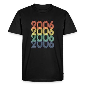 Cool Retro 2006, 17 ans, 17e anniversaire Ados - T-shirt Premium bio Homme - noir - Devant - Nico (187cm)