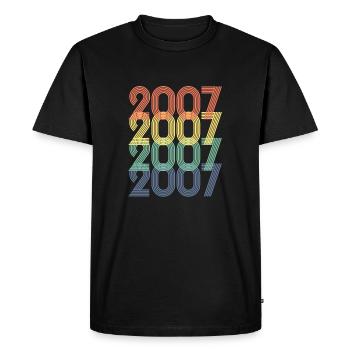Cool Retro 2007, 16 ans, 16e anniversaire Ados - T-shirt Premium bio Homme - noir - Devant - Nico (187cm)