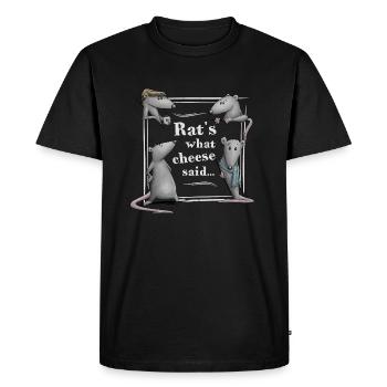 Rats What Cheese Said! Funny Rat Dad Joke - Men's Premium Organic T-Shirt - black - Front - Nico (187cm)
