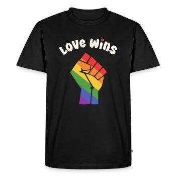 LGBT Love remporte la conception du poing de la fierté pour l’égalité - T-shirt Premium bio Homme - noir - Devant - Nico (187cm)