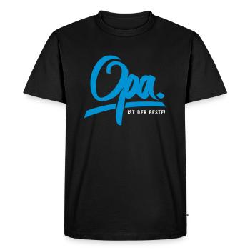 Grandpa is the best - Men's Premium Organic T-Shirt - black - Front - Nico (187cm)
