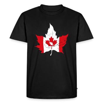 Canada Drapeau de l’érable - T-shirt Premium bio Homme - noir - Devant - Nico (187cm)