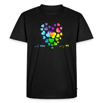 marry wedding engagement - Men's Premium Organic T-Shirt - black - Front - Nico (187cm)