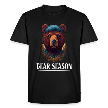 Illustration de bande dessinée rétro « Saison des ours » - T-shirt Premium bio Homme - noir - Devant - Nico (187cm)