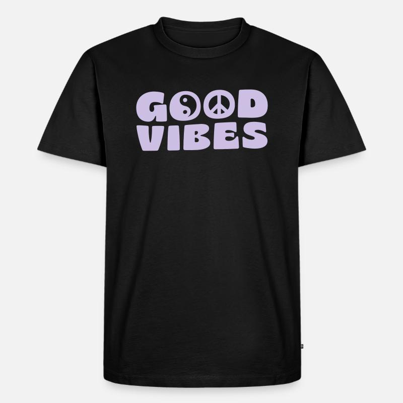 GOOD VIBES - Männer Premium Bio T-Shirt - Schwarz