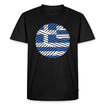 Drapeau de la Grèce Hellas Athènes Drapeau grec - T-shirt Premium bio Homme - noir - Devant - Nico (187cm)