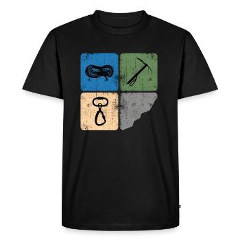 climbing mountaineer alpinist climbing - Men's Premium Organic T-Shirt - black - Front - Nico (187cm)