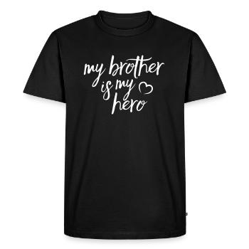 My Brother is my Hero Frère - T-shirt Premium bio Homme - noir - Devant - Nico (187cm)