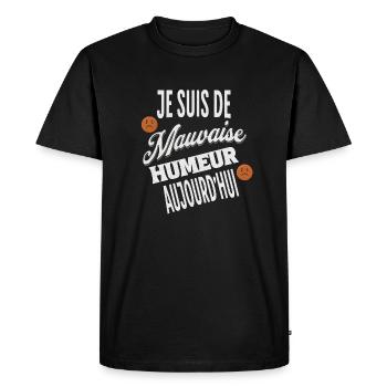 Je suis de mauvaise humeur aujourd'hui t-shirt - T-shirt Premium bio Homme - noir - Devant - Nico (187cm)