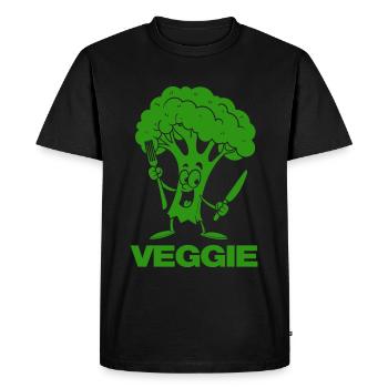 Brocoli Veggie - Légumes, végétalien - T-shirt Premium bio Homme - noir - Devant - Nico (187cm)