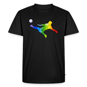 Footballeurs colorés - T-shirt Premium bio Homme - noir - Devant - Nico (187cm)