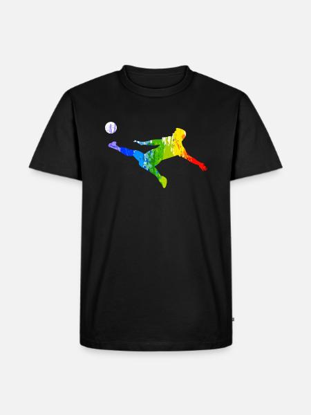 Bunter Fußballer - Männer Premium Bio T-Shirt - Schwarz