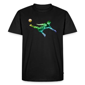 Colourful footballer - Men's Premium Organic T-Shirt - black - Front - Nico (187cm)