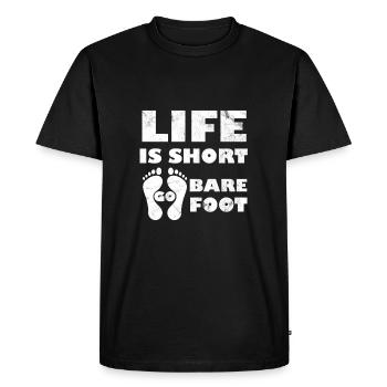 pieds nus - T-shirt Premium bio Homme - noir - Devant - Nico (187cm)