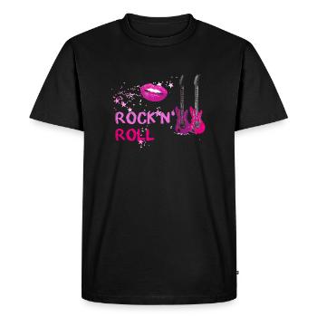 Rock n roll, rock, stars, retro,stars,vintage - Men's Premium Organic T-Shirt - black - Front - Nico (187cm)