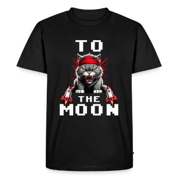 Stock de Kitty to the moon stock - T-shirt Premium bio Homme - noir - Devant - Nico (187cm)