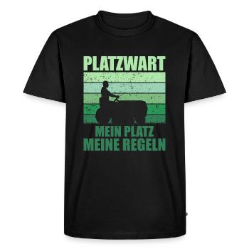 Groundskeeper Garden Lawn Mower Gift - Men's Premium Organic T-Shirt - black - Front - Nico (187cm)