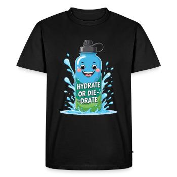 Hydrate or Die-Drate - Bouteille d’eau amusante - T-shirt Premium bio Homme - noir - Devant - Nico (187cm)