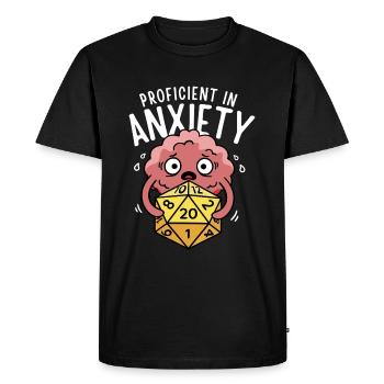 Compétent en anxiété - T-shirt Premium bio Homme - noir - Devant - Nico (187cm)