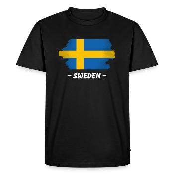 Suède Drapeau Scandinavie Drapeau suédois - T-shirt Premium bio Homme - noir - Devant - Nico (187cm)