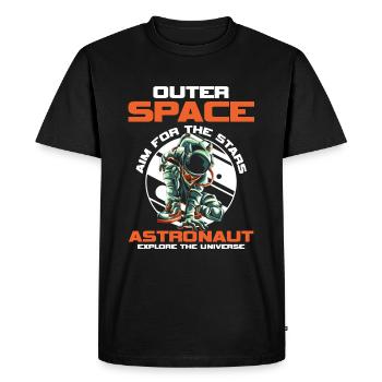 Outer Space Galaxy - Men's Premium Organic T-Shirt - black - Front - Nico (187cm)