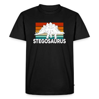 Stégosaure Dino - T-shirt Premium bio Homme - noir - Devant - Nico (187cm)