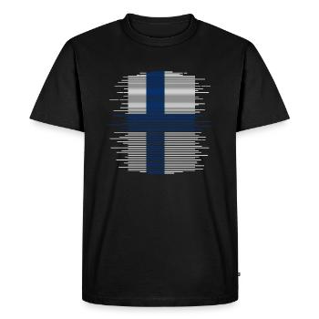 Finland Flag Suomi Finnish Flag Used Look - Men's Premium Organic T-Shirt - black - Front - Nico (187cm)