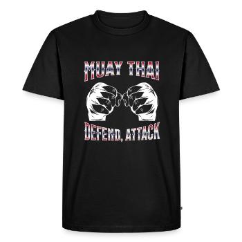 Muay Thai Boxing Muay Thai - Men's Premium Organic T-Shirt - black - Front - Nico (187cm)