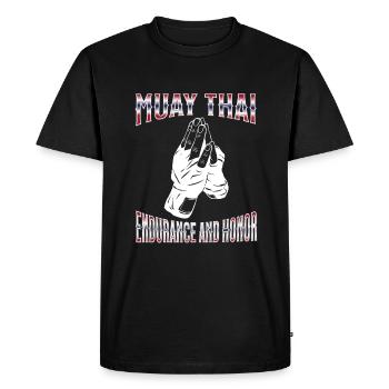 Muay Thai Boxing Muay Thai - Men's Premium Organic T-Shirt - black - Front - Nico (187cm)