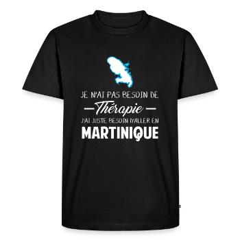 Thérapie Martinique - T-shirt Premium bio Homme - noir - Devant - Nico (187cm)