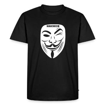 Hacker hacker anonymous geek gift - Men's Premium Organic T-Shirt - black - Front - Nico (187cm)
