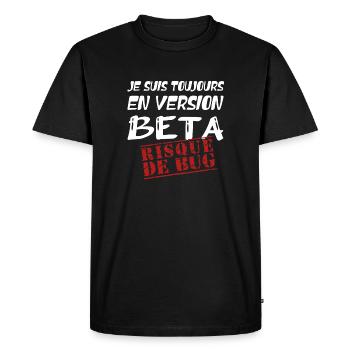 Cadeau Humour Programmeur Informatique Développeur - T-shirt Premium bio Homme - noir - Devant - Nico (187cm)