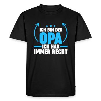 Opa Großvater Großväter Geschenk - Männer Premium Bio T-Shirt - Schwarz - Vorne - Nico (187cm)