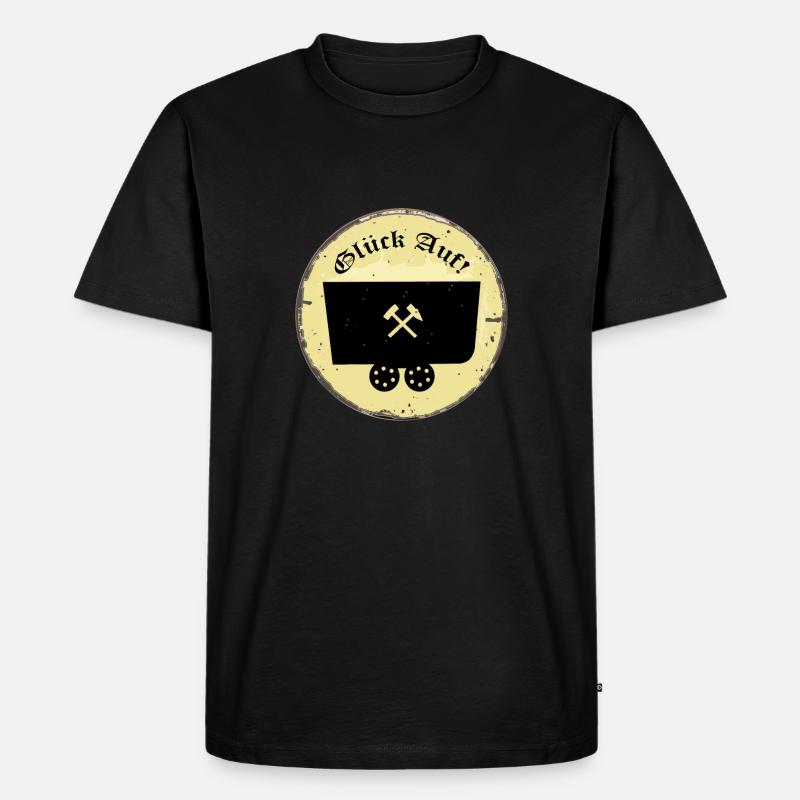 Glück Auf! - Männer Premium Bio T-Shirt - Schwarz