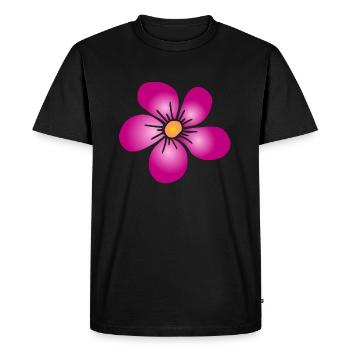 fleur rose motif floral fleur vigne fleuri - T-shirt Premium bio Homme - noir - Devant - Nico (187cm)