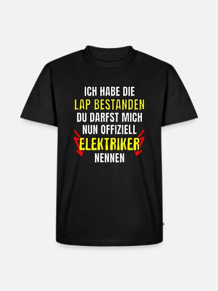 Elektriker Lehrabschlussprüfung LAP bestanden - Männer Premium Bio T-Shirt - Schwarz