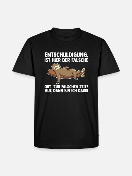 Faultier Sarkasmus Sarkastisch Geschenk - Männer Premium Bio T-Shirt - Schwarz