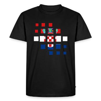 Drapeau de la Croatie Adriatique Zagreb Drapeau croate - T-shirt Premium bio Homme - noir - Devant - Nico (187cm)